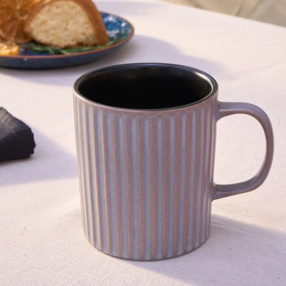 Karaca Cervantes Stoneware Mug, 380ml, Grey