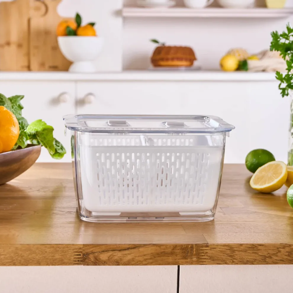 Karaca Citrus Vegetable / Fruit Storage Container, L, White