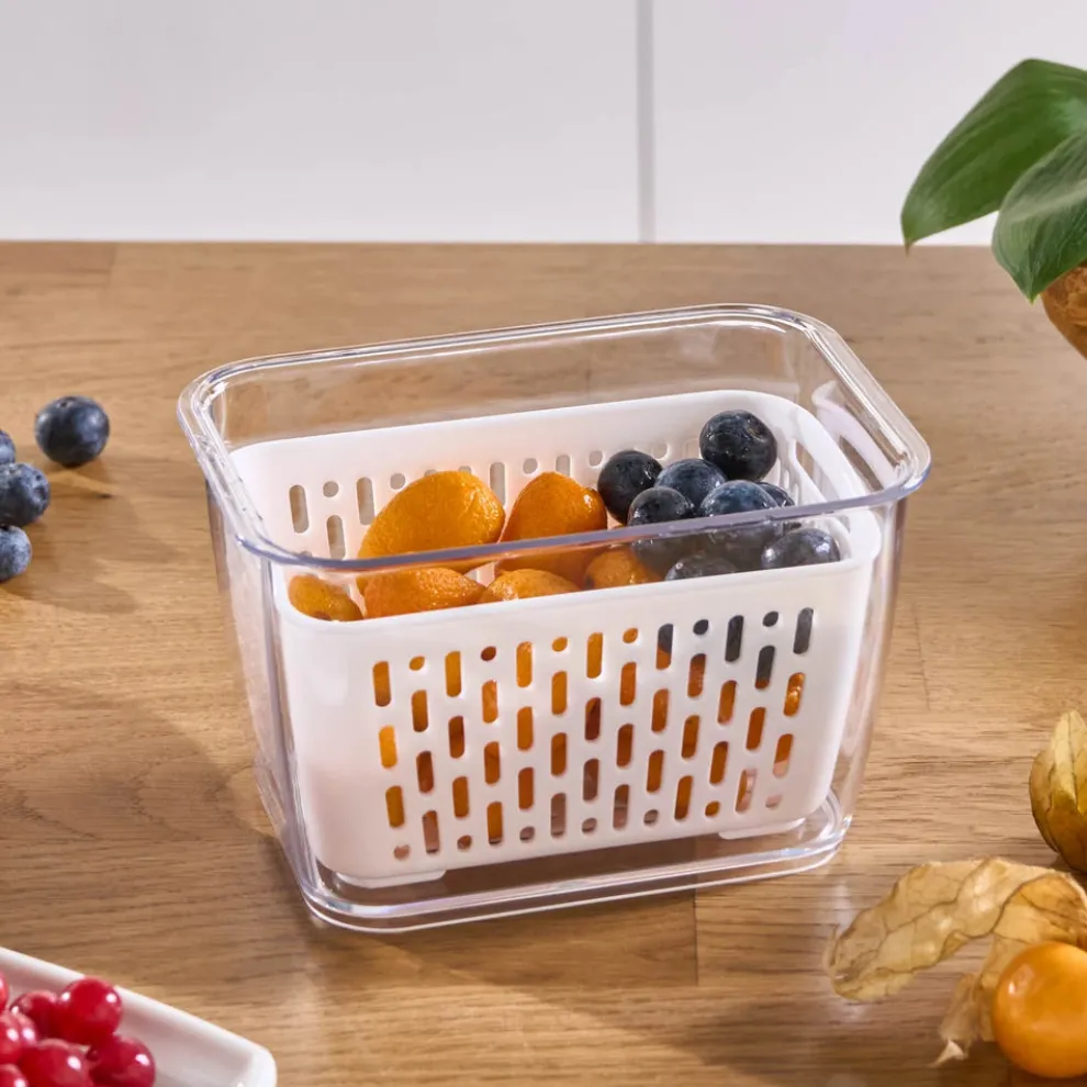 Karaca Citrus Vegetable / Fruit Storage Container, M, White