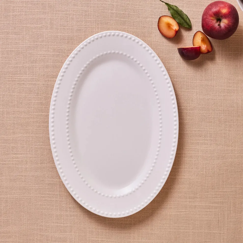 Karaca Cody New Generation Bone Serving Platter, 35cm, White