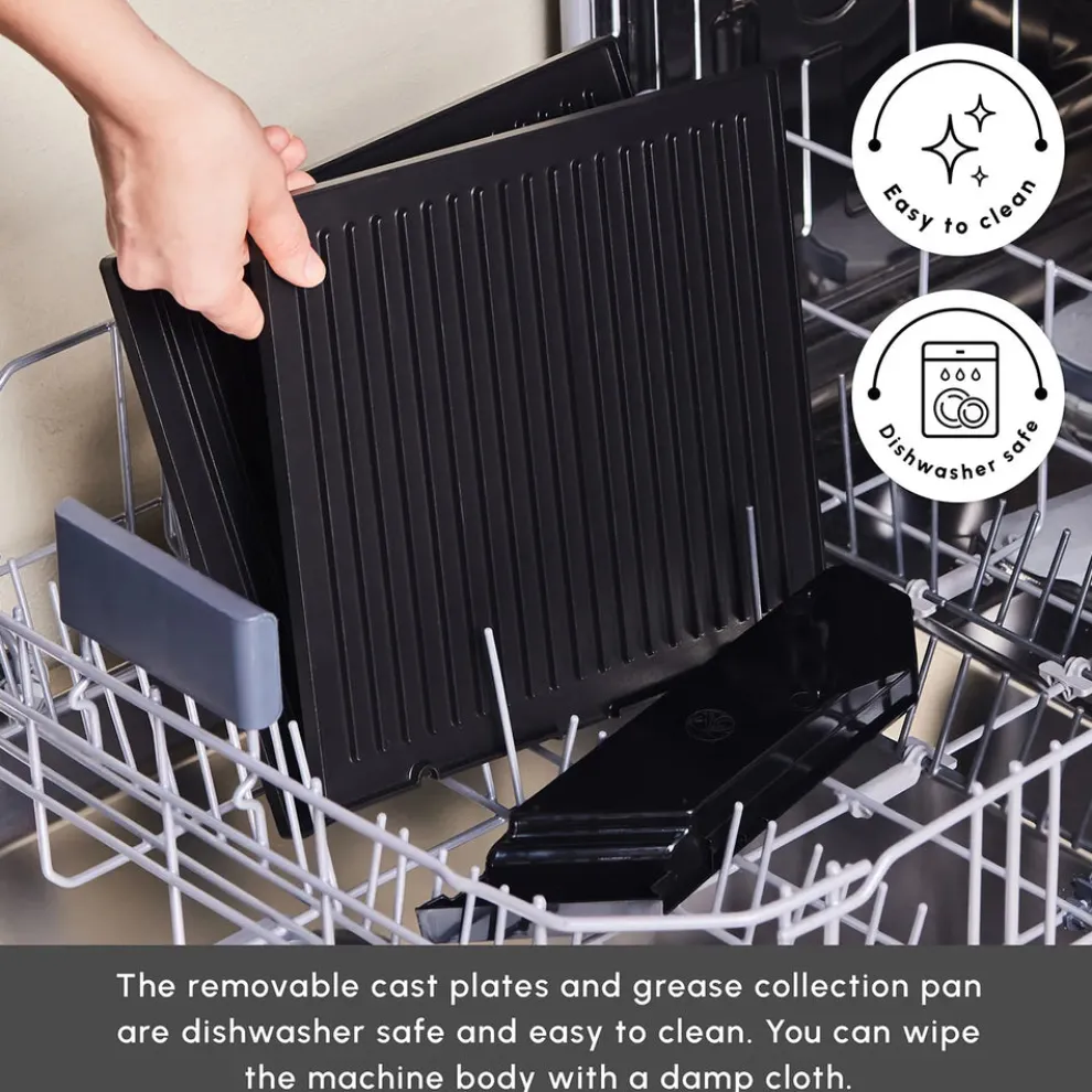 Karaca Compact Steel Pro Sear and Grill Inox 2008 Grill and Sandwich Toaster, 2000W