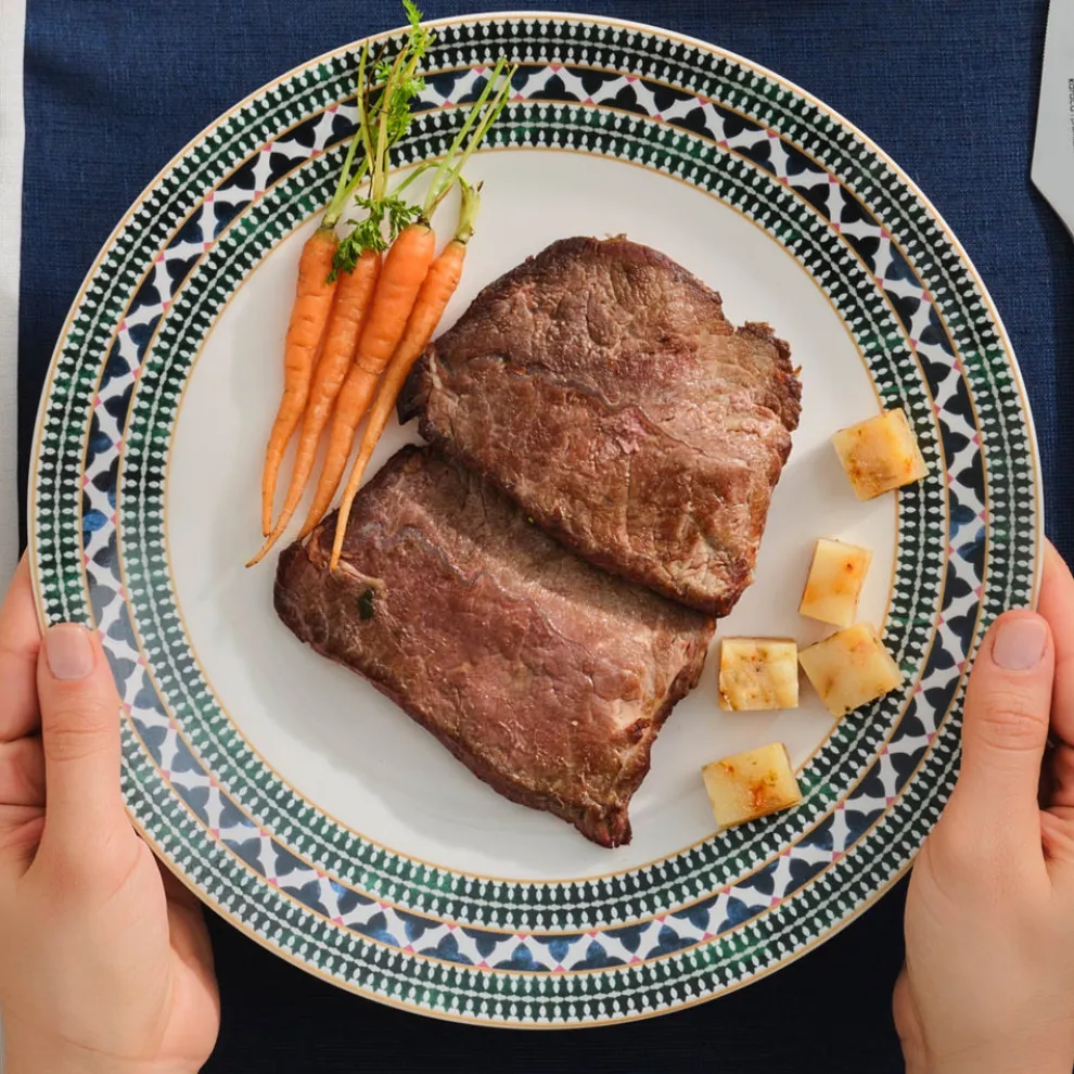 Karaca Cordoba 24-Piece Bone China Dinner Set for 6 People, Multi