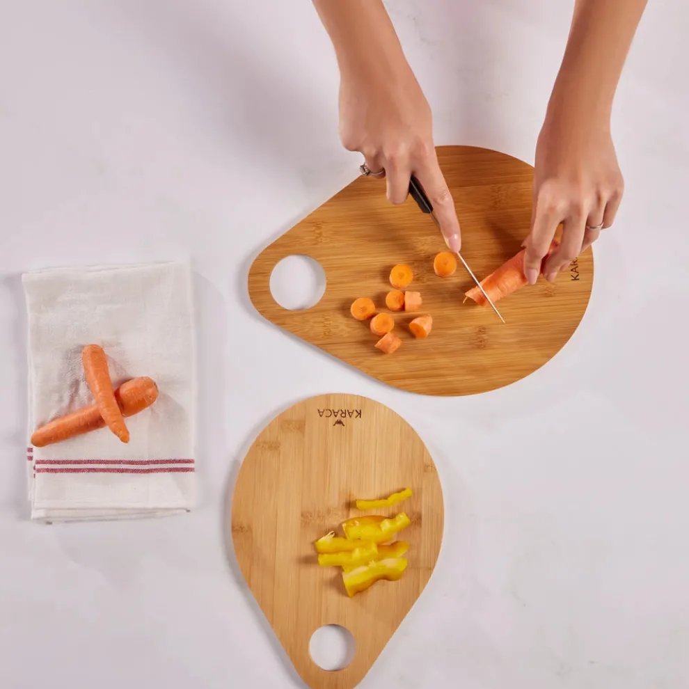 Karaca Damla 2 Piece Bamboo Chopping Board Set, Wood