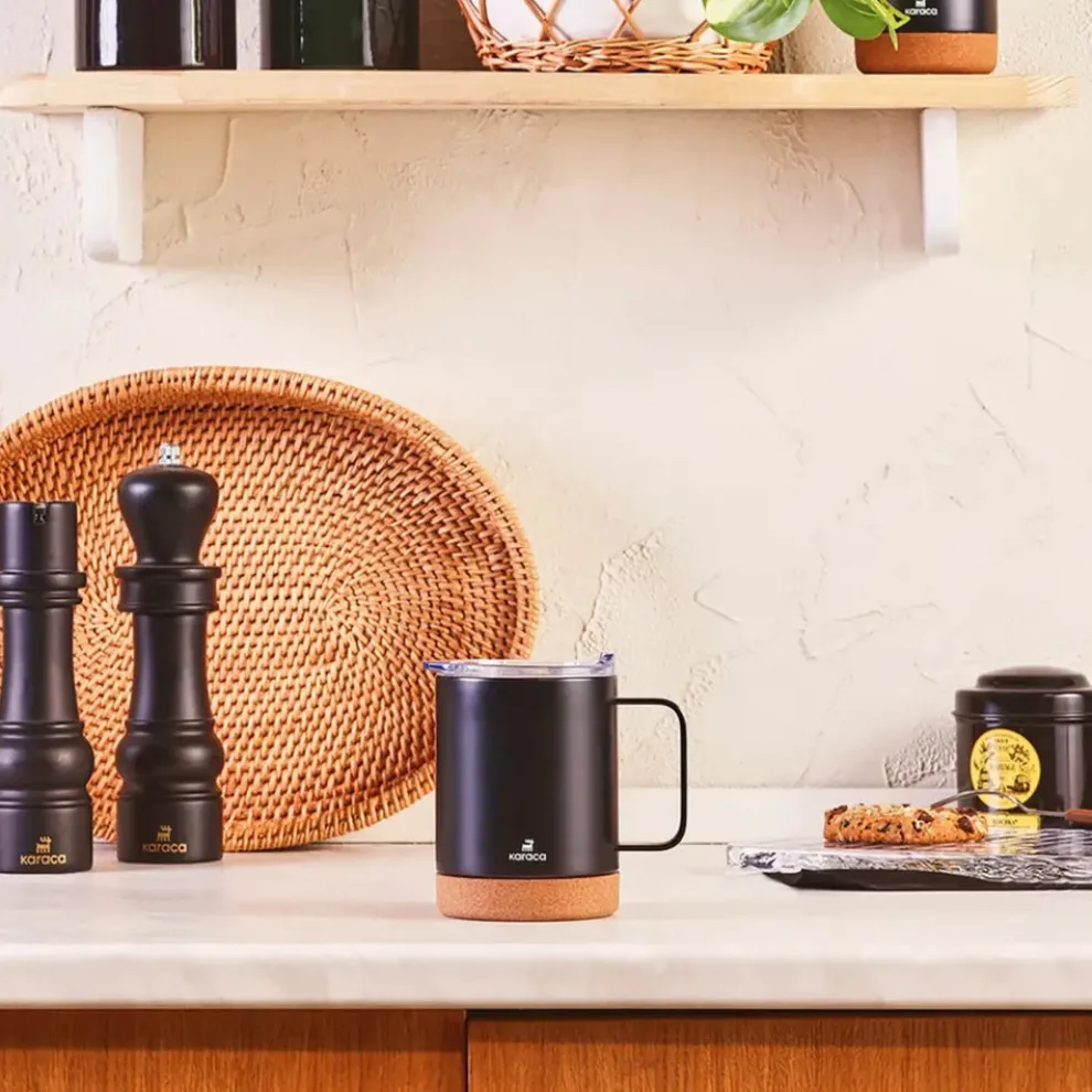 Karaca Darkness Stainless Steel Flask, 360ml, Black