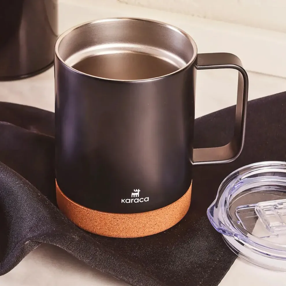 Karaca Darkness Stainless Steel Flask, 360ml, Black