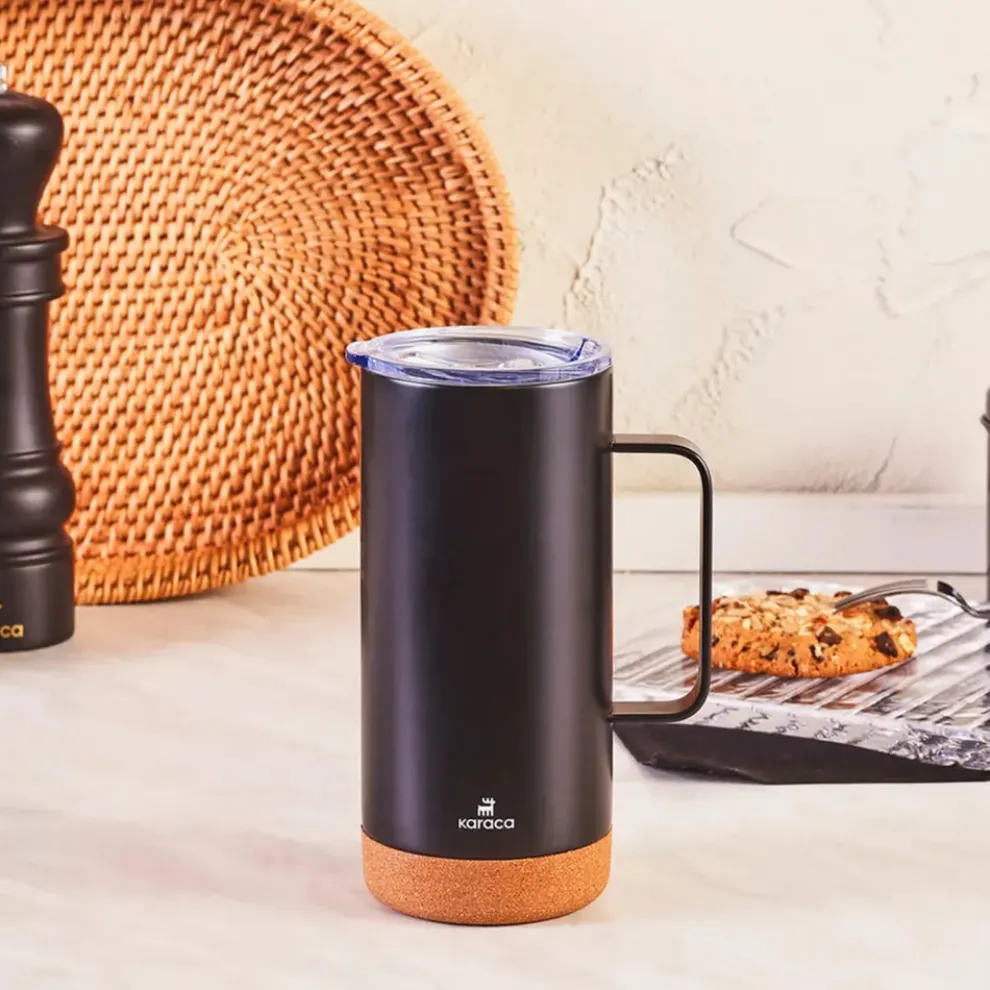 Karaca Darkness Stainless Steel Flask, 480ml, Black