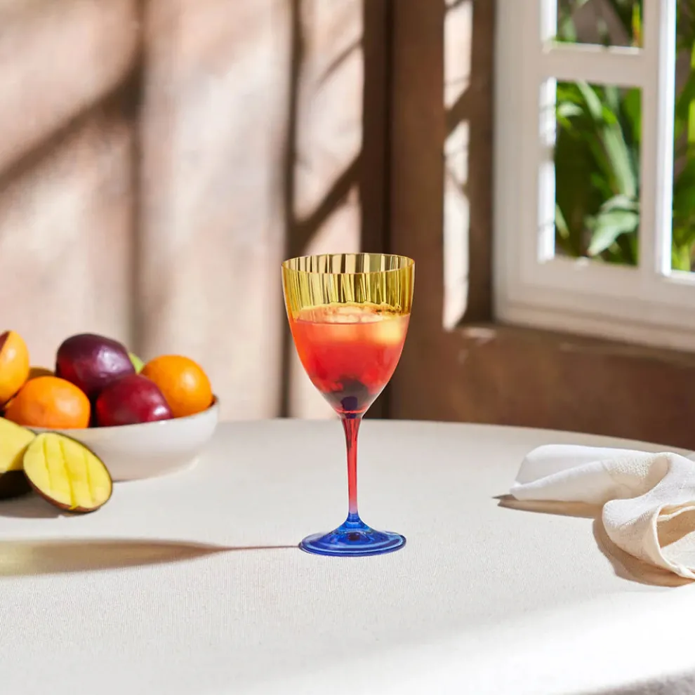 Karaca Dolce Wine Glass, 400ml, Yellow