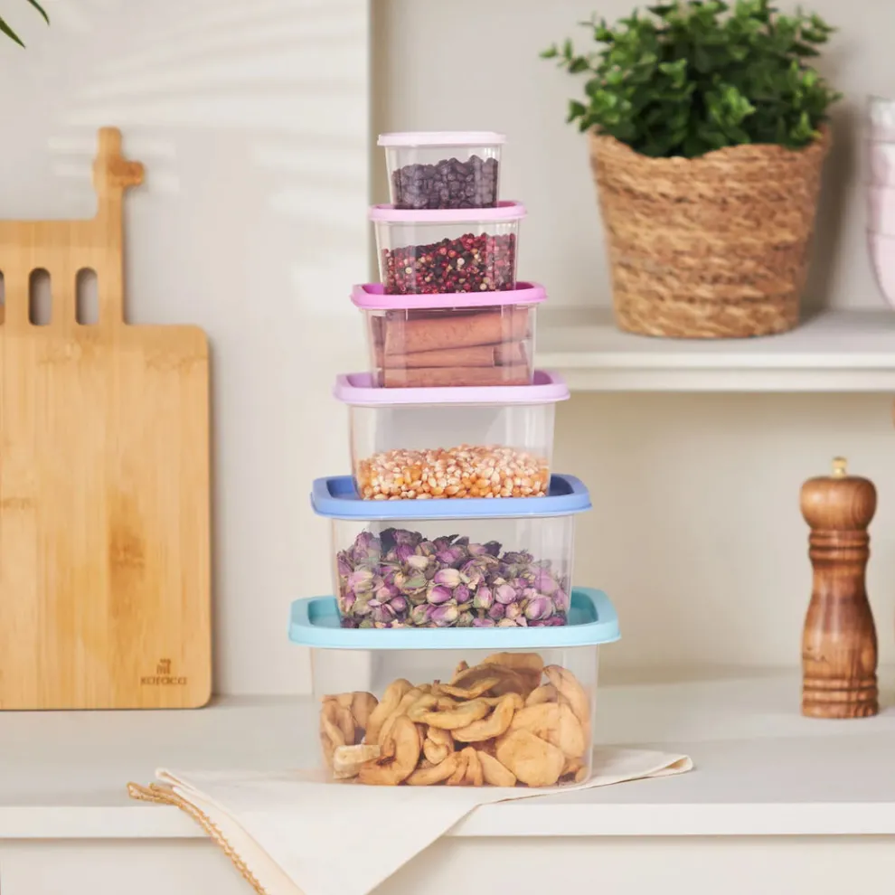 Karaca Dora Purple 6 Piece Storage Container Set, Multi