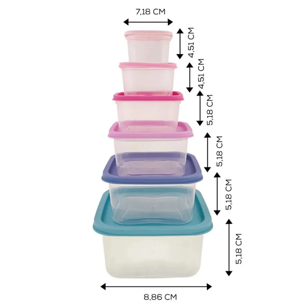 Karaca Dora Purple 6 Piece Storage Container Set, Multi