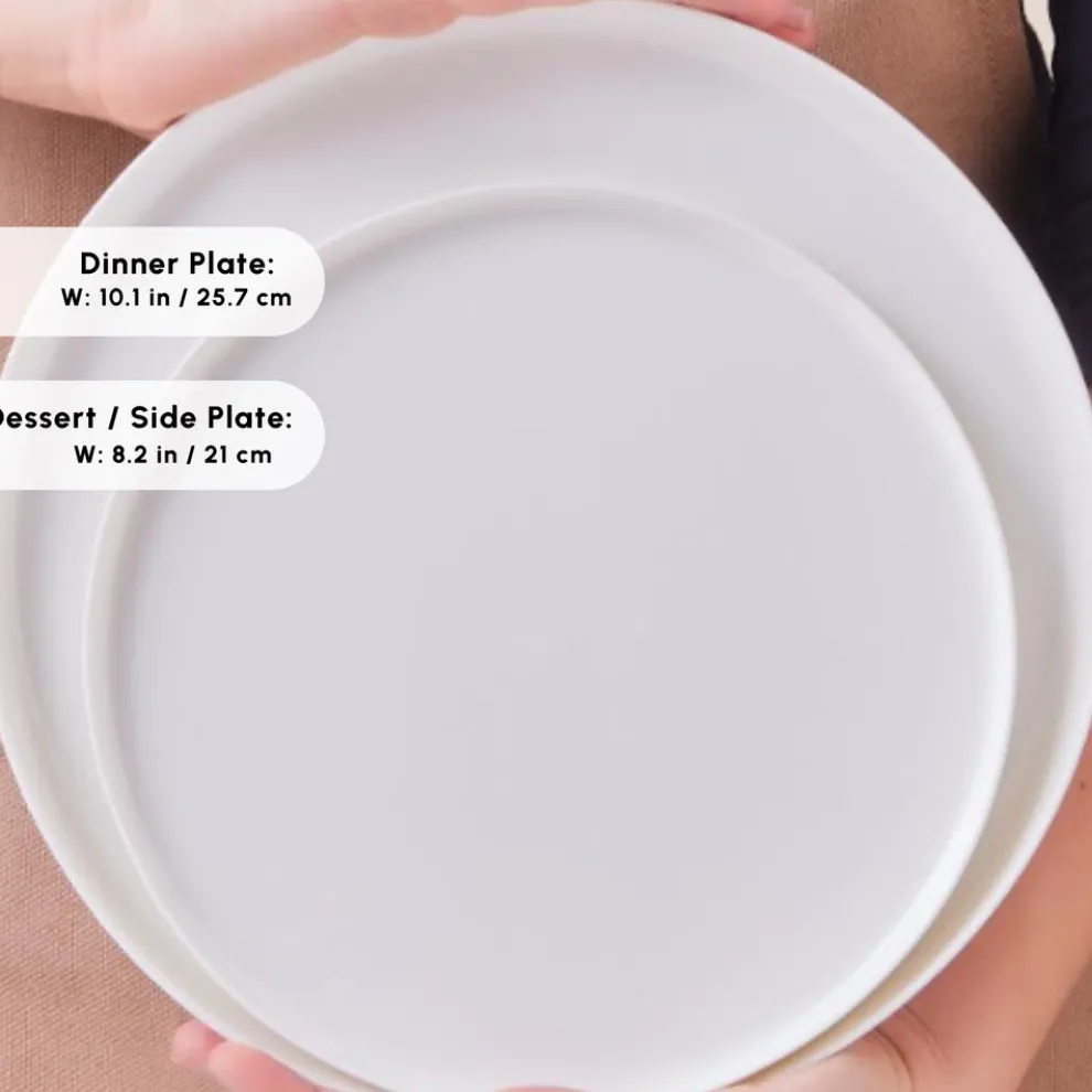 Karaca Earth Collection Matte Glaze 55-Piece Porcelain Dinner Set for 12 People, White