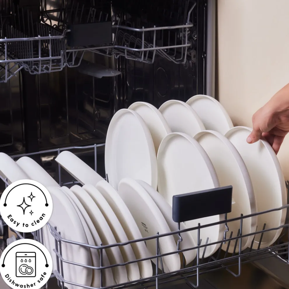 Karaca Earth Collection Matte Glaze 55-Piece Porcelain Dinner Set for 12 People, White