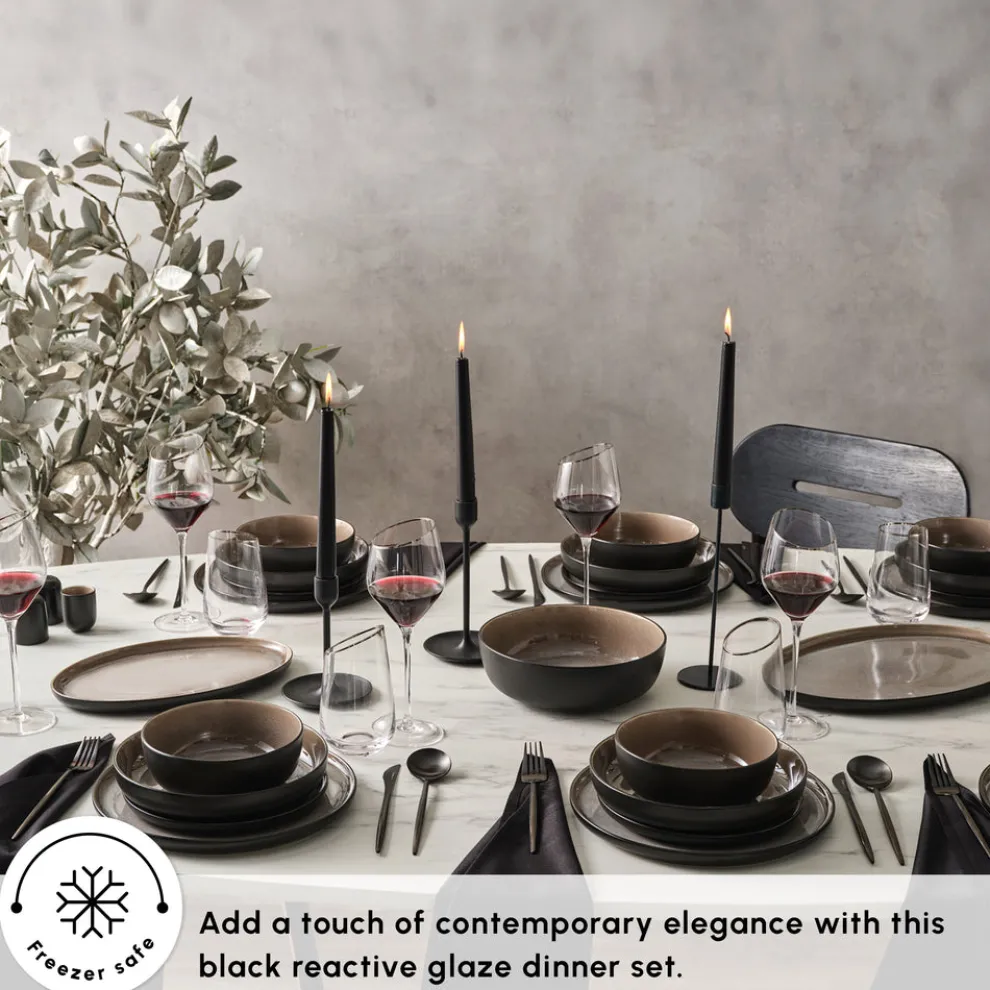 Karaca Earth Collection Mercure Reactive Glaze 59-Piece Dinner Set for 12 People, Multi