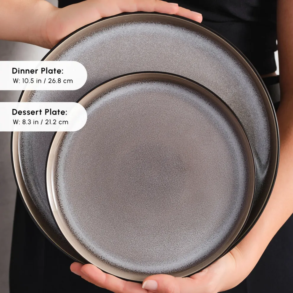 Karaca Earth Collection Mercure Reactive Glaze 59-Piece Dinner Set for 12 People, Multi