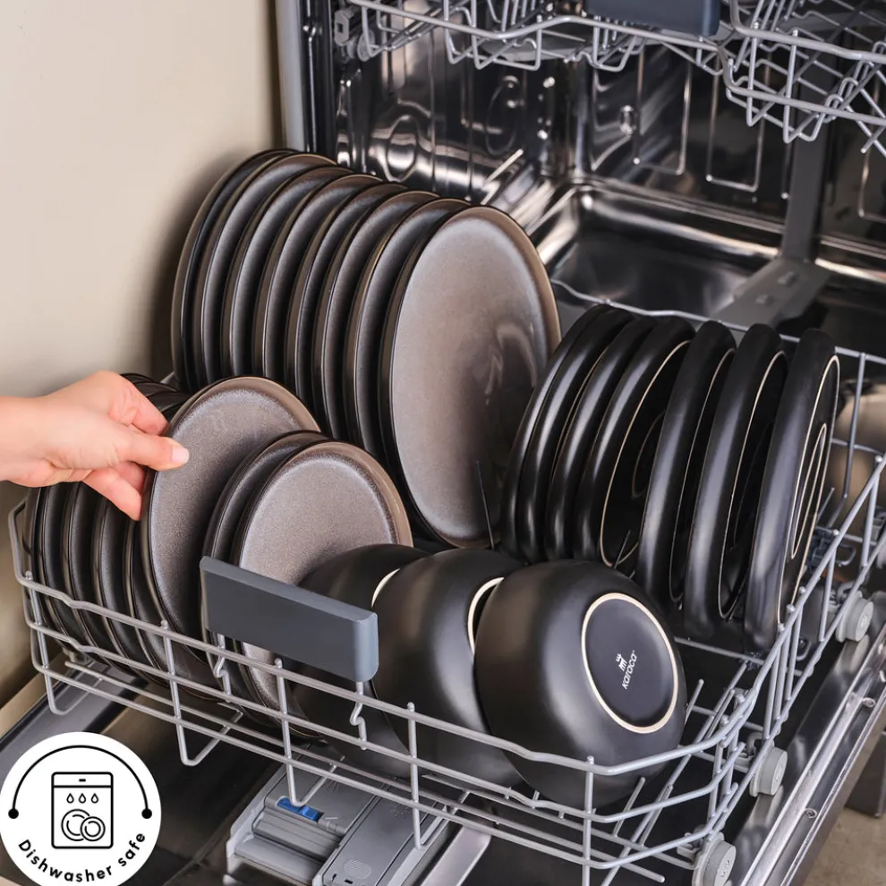 Karaca Earth Collection Mercure Reactive Glaze 59-Piece Dinner Set for 12 People, Multi