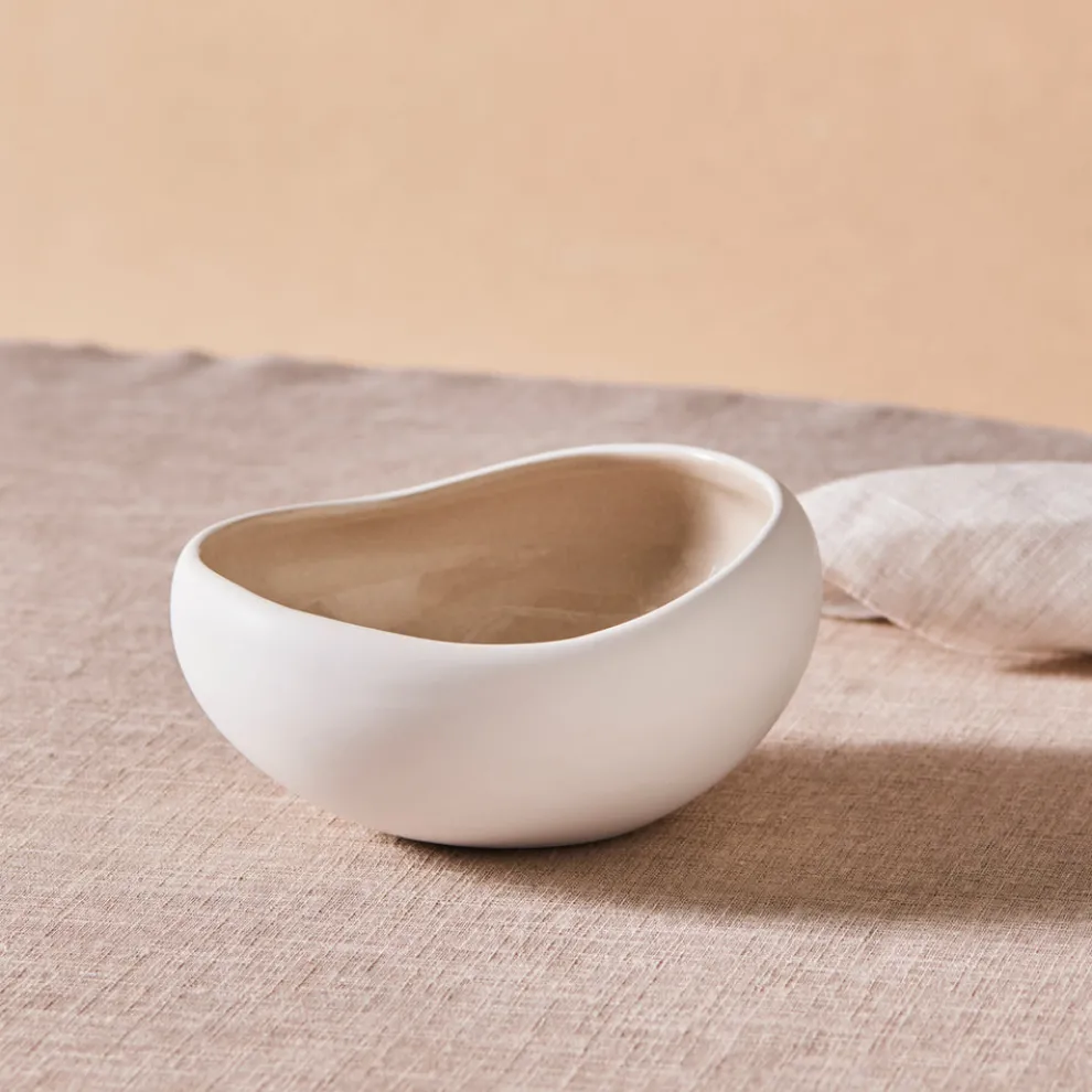 Karaca Earth Collection New Cupid Cereal/Soup Bowl, 15cm, Beige White
