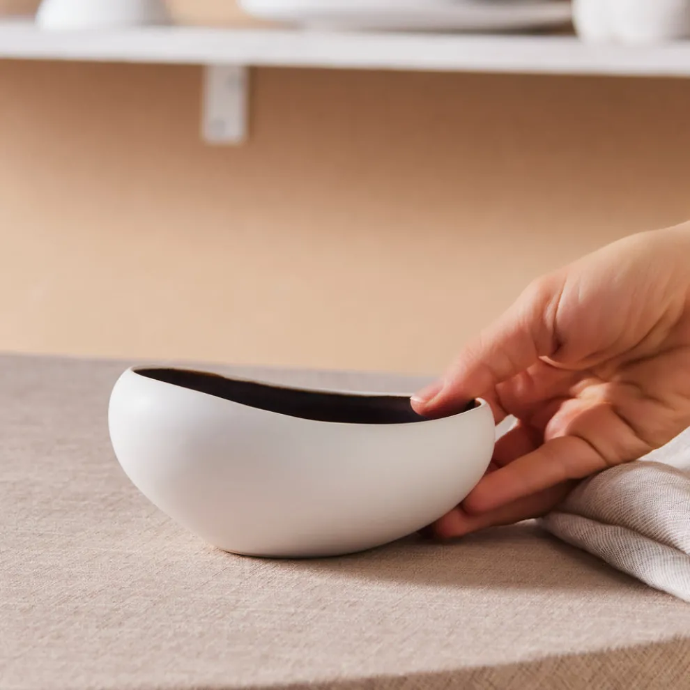 Karaca Earth Collection New Galactic Reactive Glaze Cereal/Soup Bowl, 15cm, White