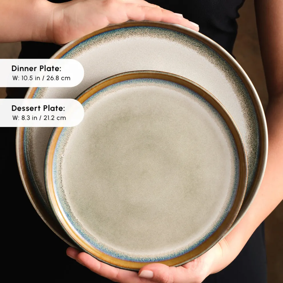 Karaca Earth Collection Earthy Reactive Glaze 52-Piece Stoneware Dinner Set for 12 People, Multi