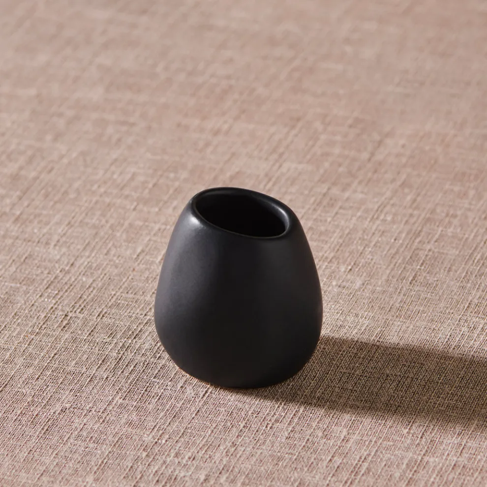 Karaca Earth Collection New Galactic Reactive Glaze Toothpick Holder, 5cm, Black