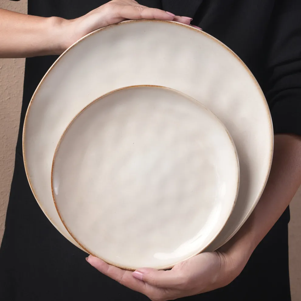 Karaca Earth Collection Aria 55-Piece Stoneware Ceramic Dinner Set for 12 People, Beige