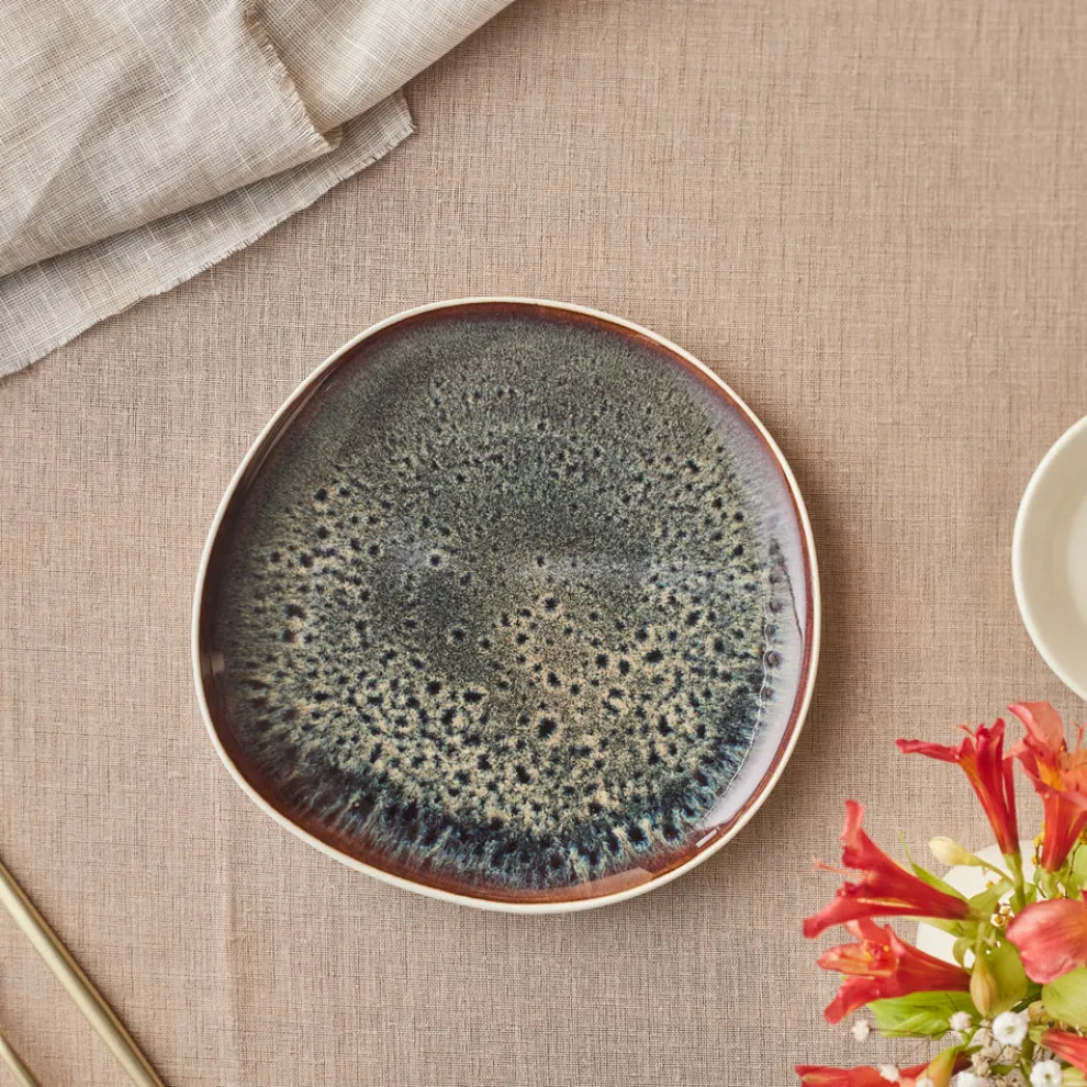 Karaca Earth Collection New Galactic Reactive Glaze Dessert/Side Plate, 22cm, White