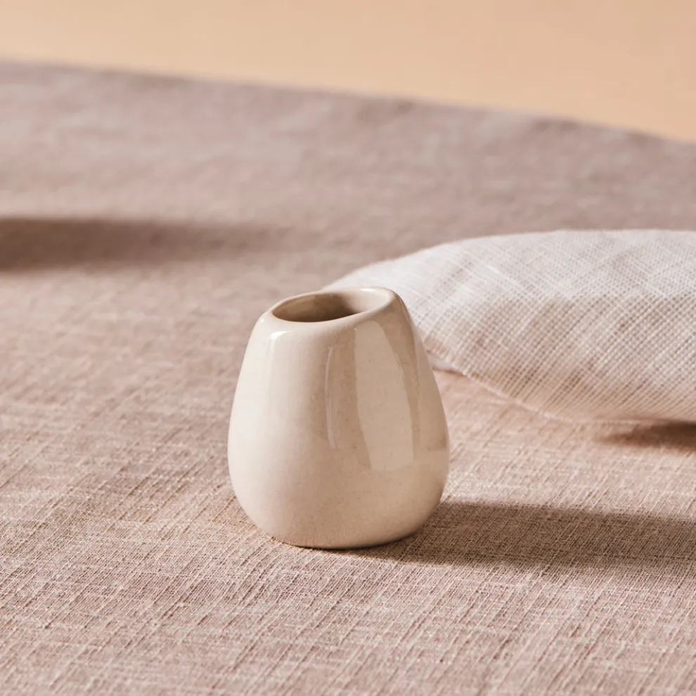 Karaca Earth Collection New Cupid Reactive Glaze Toothpick Holder, 5cm, Beige White