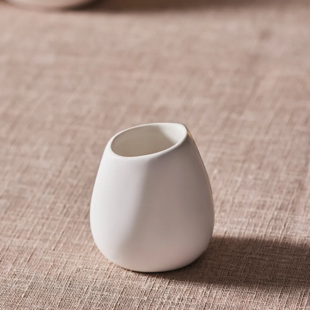 Karaca Earth Collection New Galactic Reactive Glaze Toothpick Holder, 5cm, White