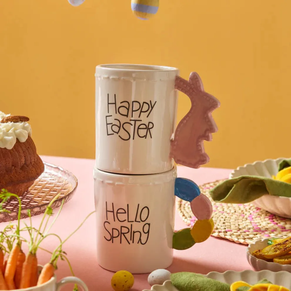 Karaca Easter 25 Dolomite Hello Spring Mug, 540ml, Multi
