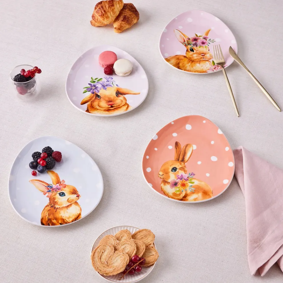 Karaca Easter 4-Piece Bone China Serveware Set for 4 People, Multi