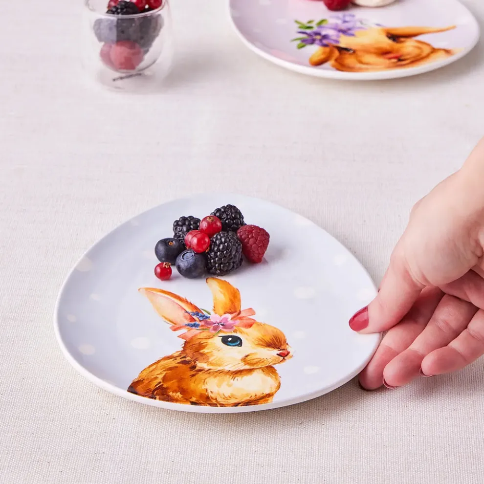 Karaca Easter 4-Piece Bone China Serveware Set for 4 People, Multi