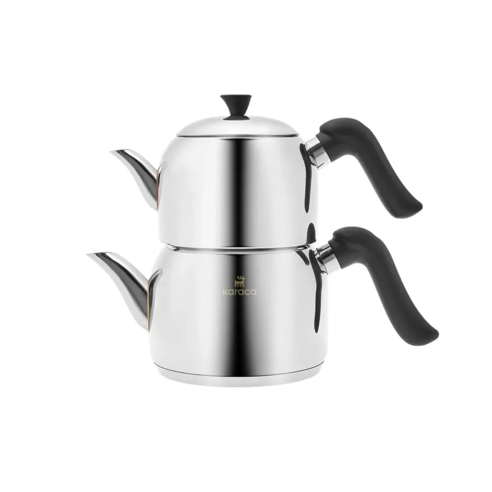 Karaca Edana Stainless Steel Induction Teapot Set, Midi, Black