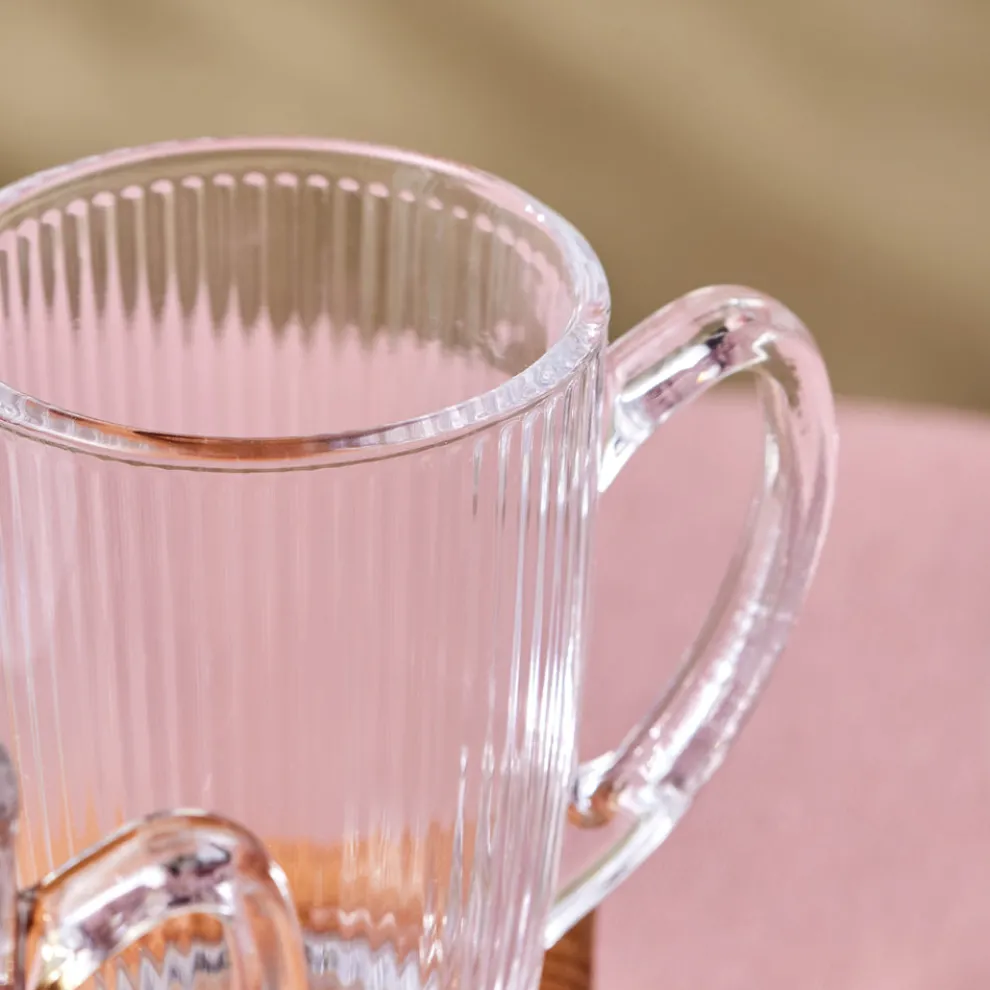 Karaca Edna 6-Piece Glass Turkish Tea Set for 6 People, 160ml, Transparent