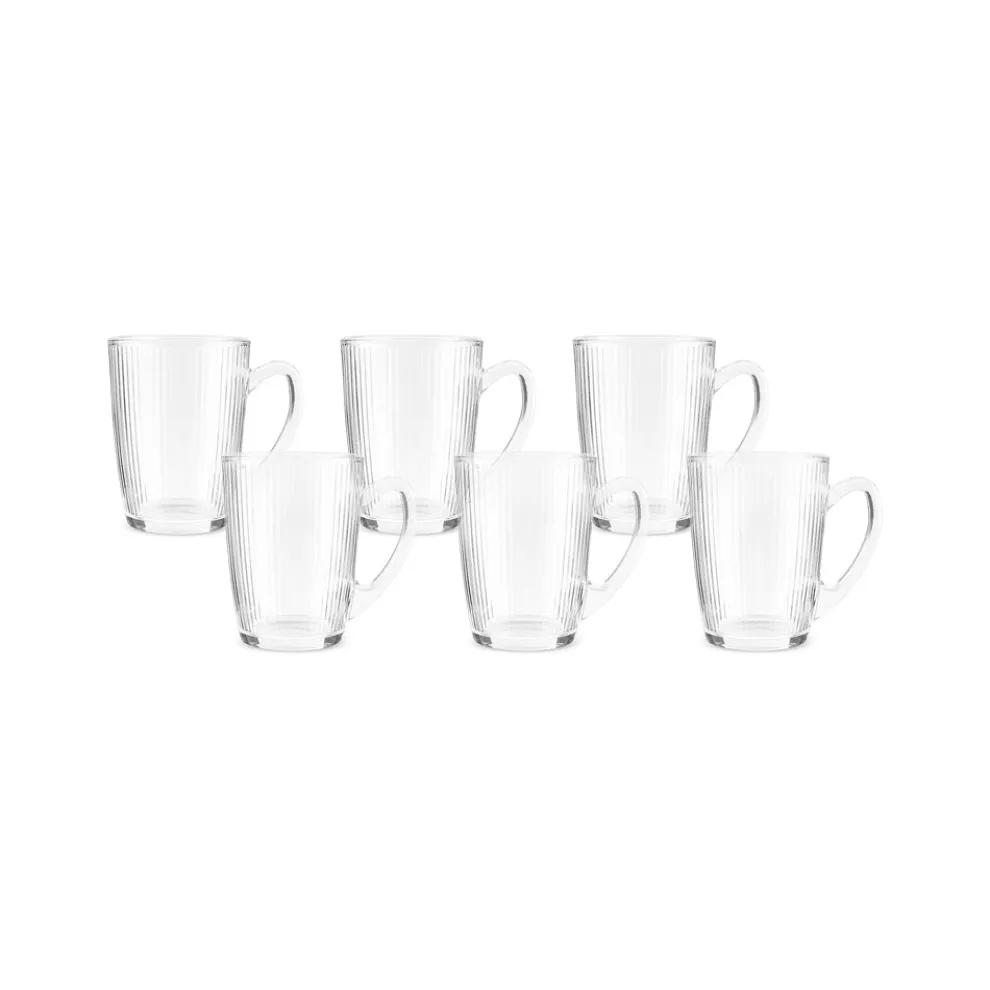 Karaca Edna 6-Piece Glass Turkish Tea Set for 6 People, 160ml, Transparent