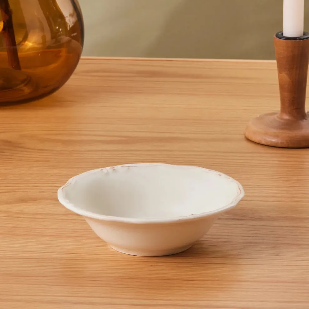 Karaca Elizabeth Ceramic Cereal/Soup Bowl, 16cm, Ecru