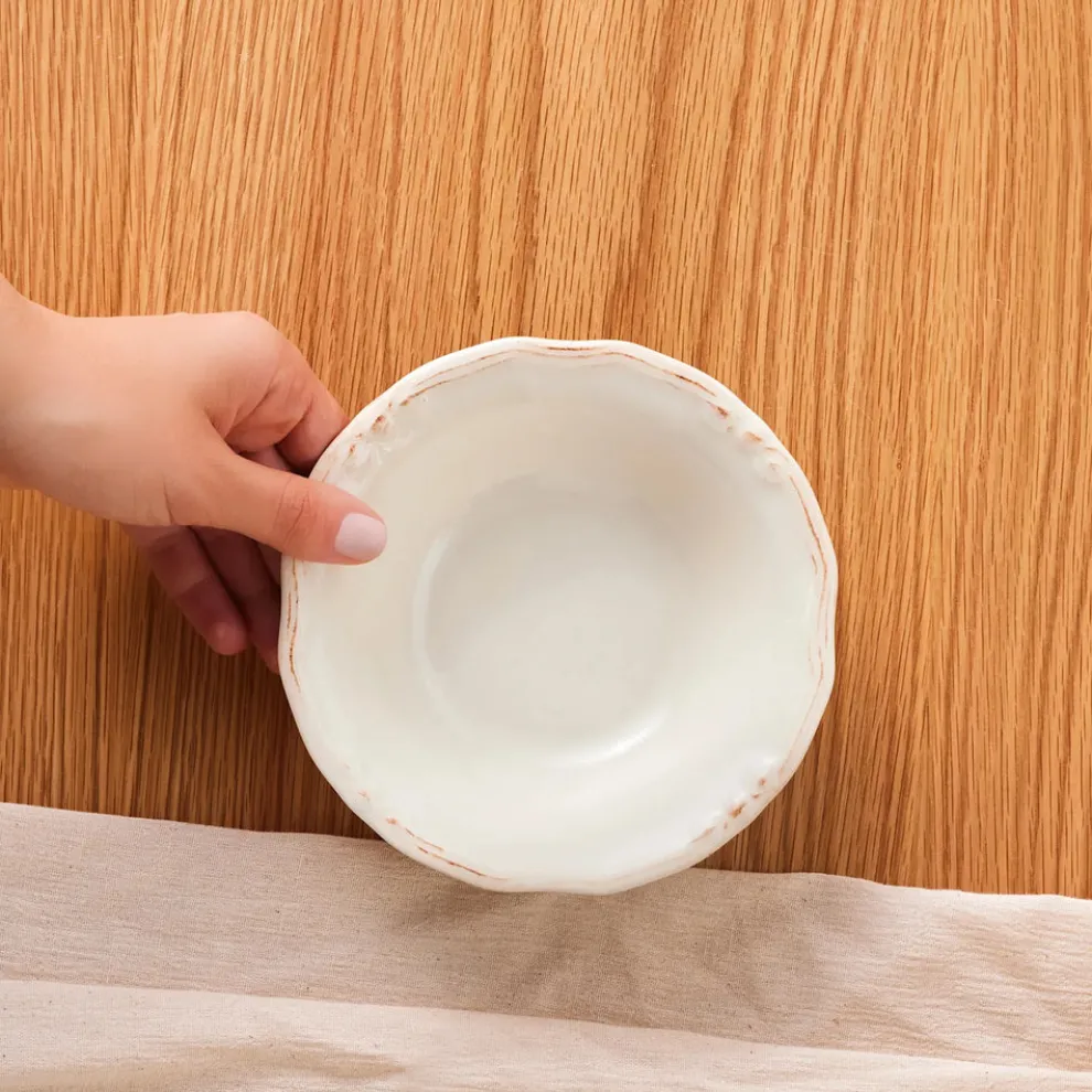 Karaca Elizabeth Ceramic Cereal/Soup Bowl, 16cm, Ecru