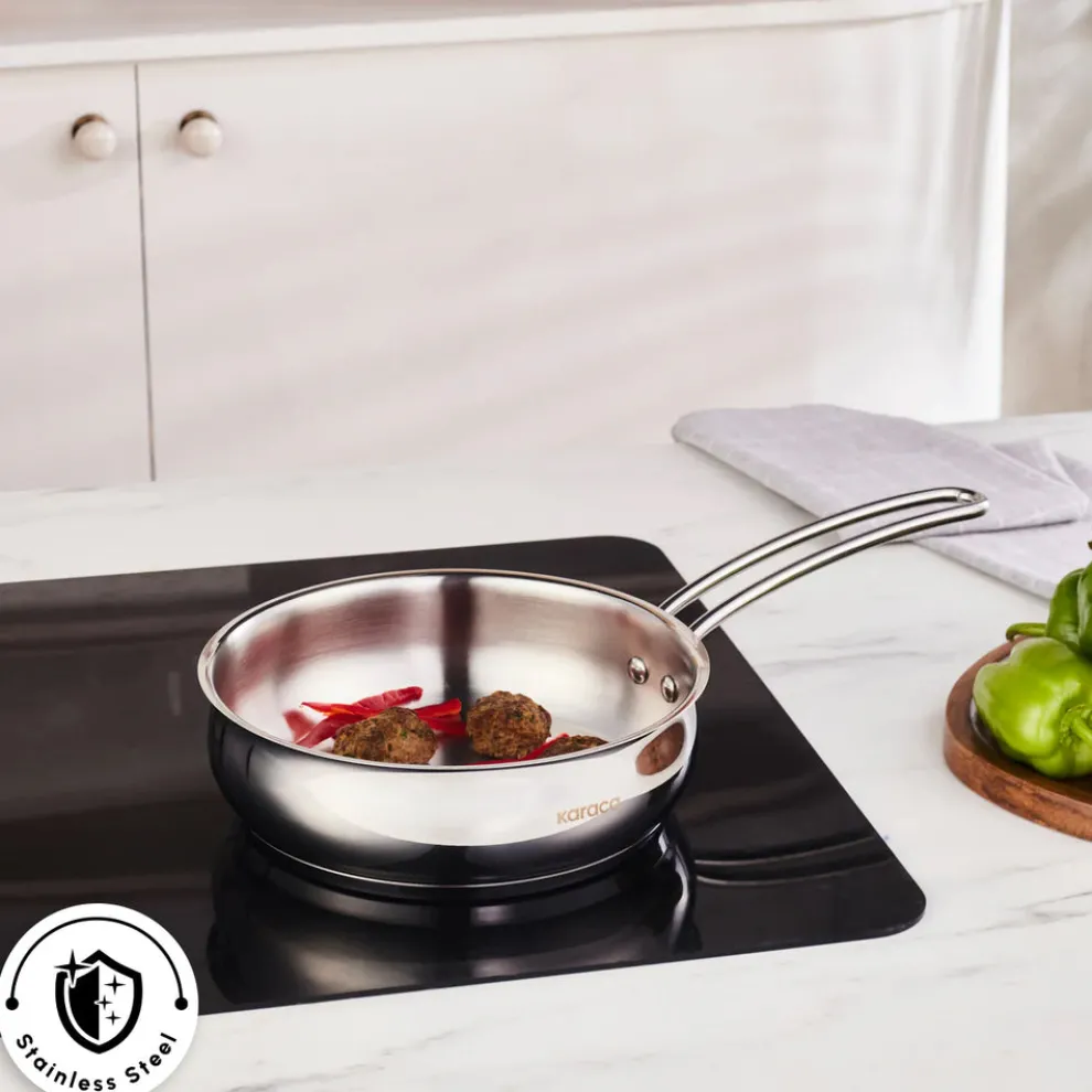 Karaca Emirgan Stainless Frying Pan, 20cm, Silver
