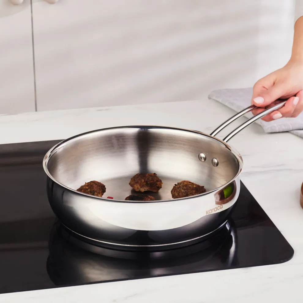 Karaca Emirgan Steel Pan, 24cm, Silver