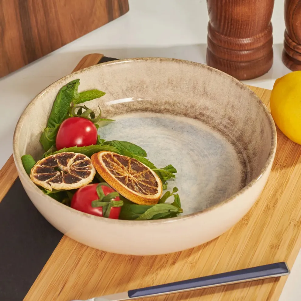 Karaca Ephesus Ceramic Pasta Bowl, 20cm, White Multi