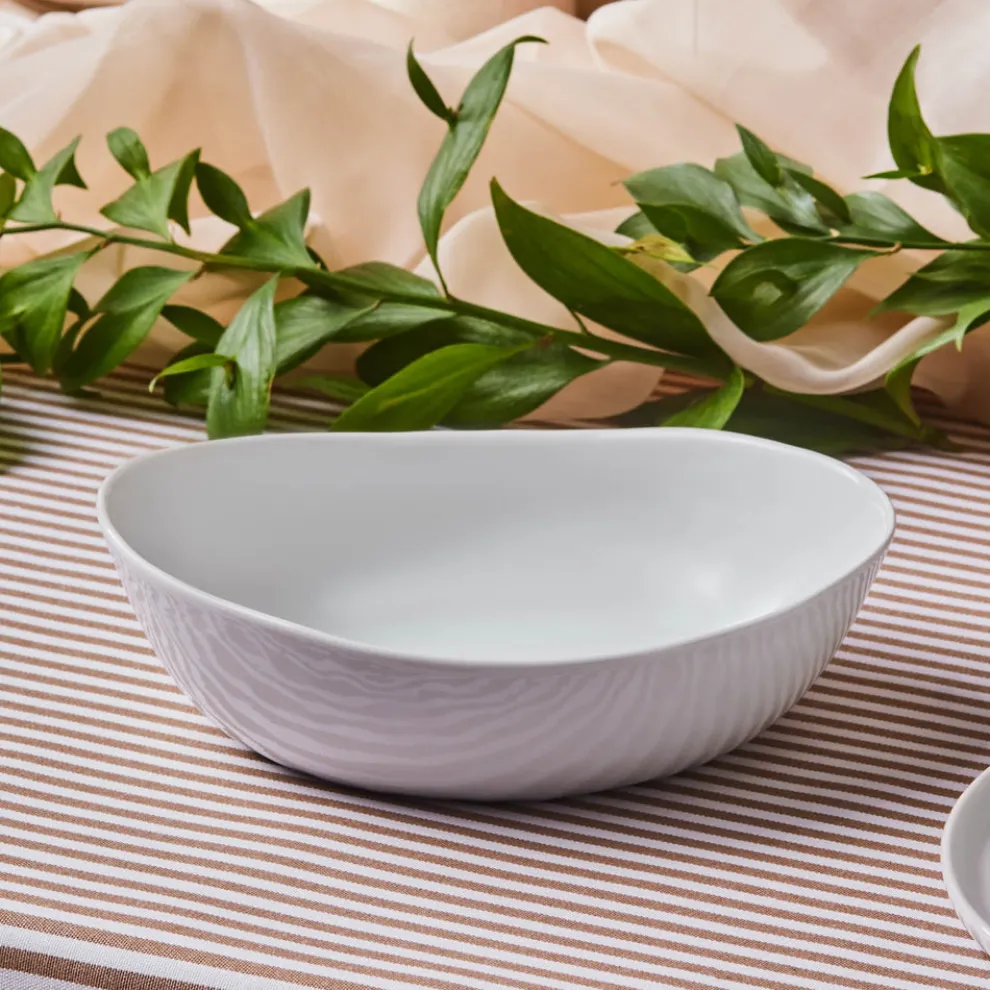Karaca Epsilon Porcelain Pasta Bowl, 20cm, White