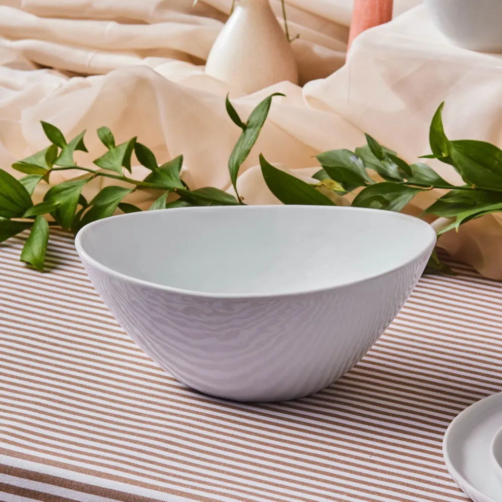 Karaca Epsilon Porcelain Cereal/Soup Bowl, 23cm, White