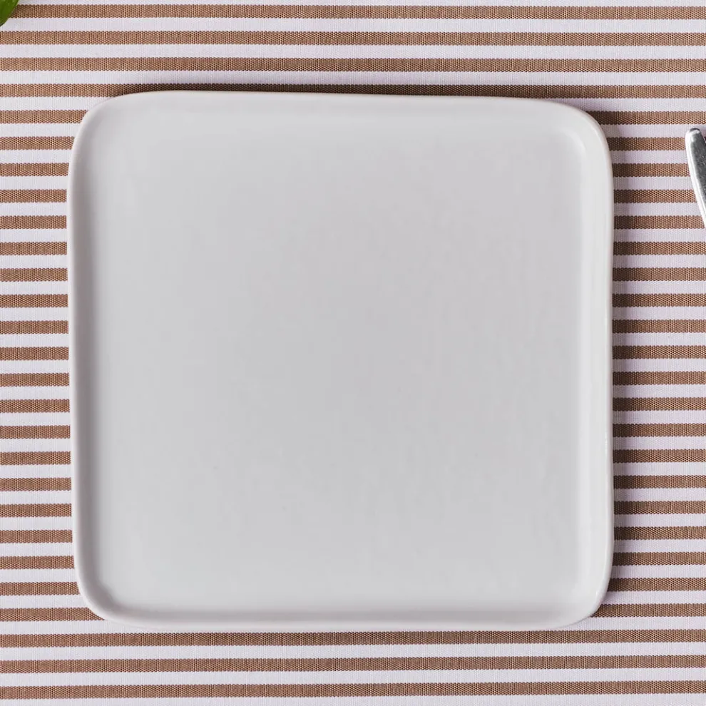 Karaca Epsilon Porcelain Square Dessert/Side Plate, 22cm, White