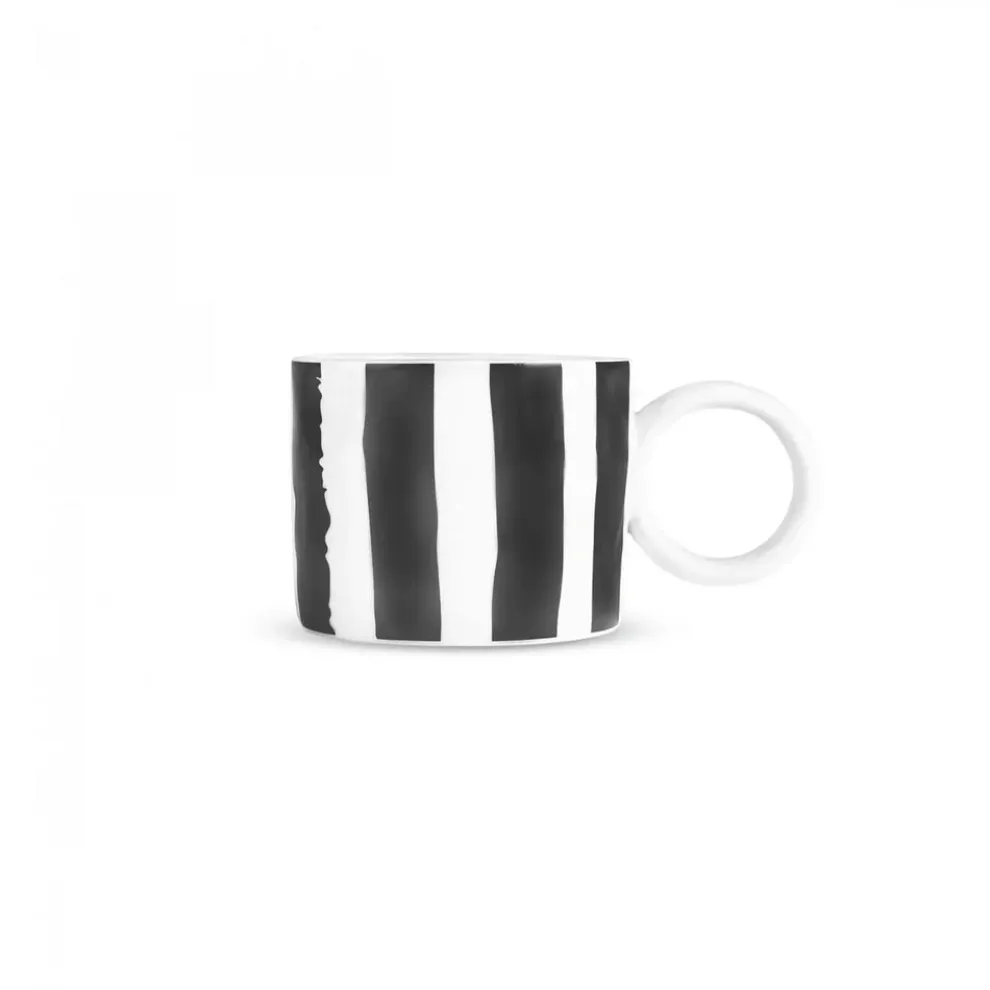 Karaca Erica Striped Porcelain Mug, 350ml, Black