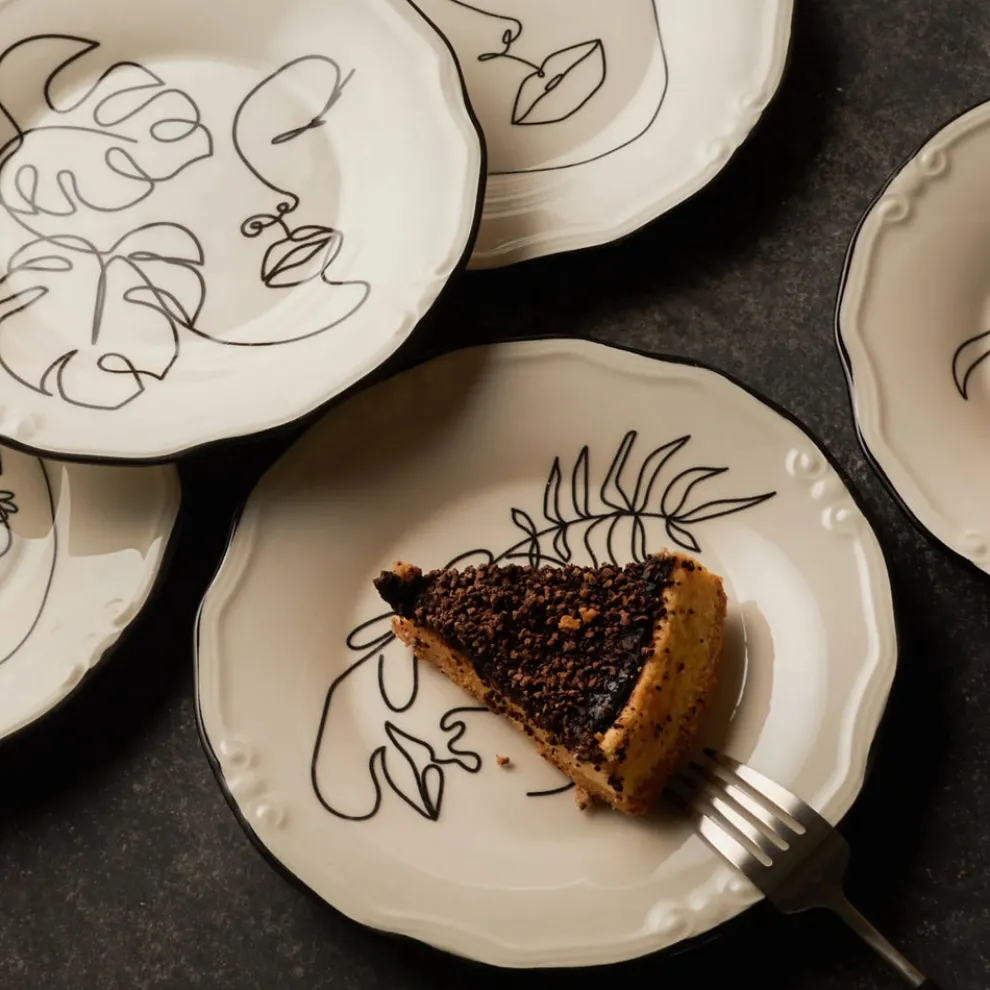 Karaca Face Porcelain Serveware Set for 6 People, 21cm, Multi