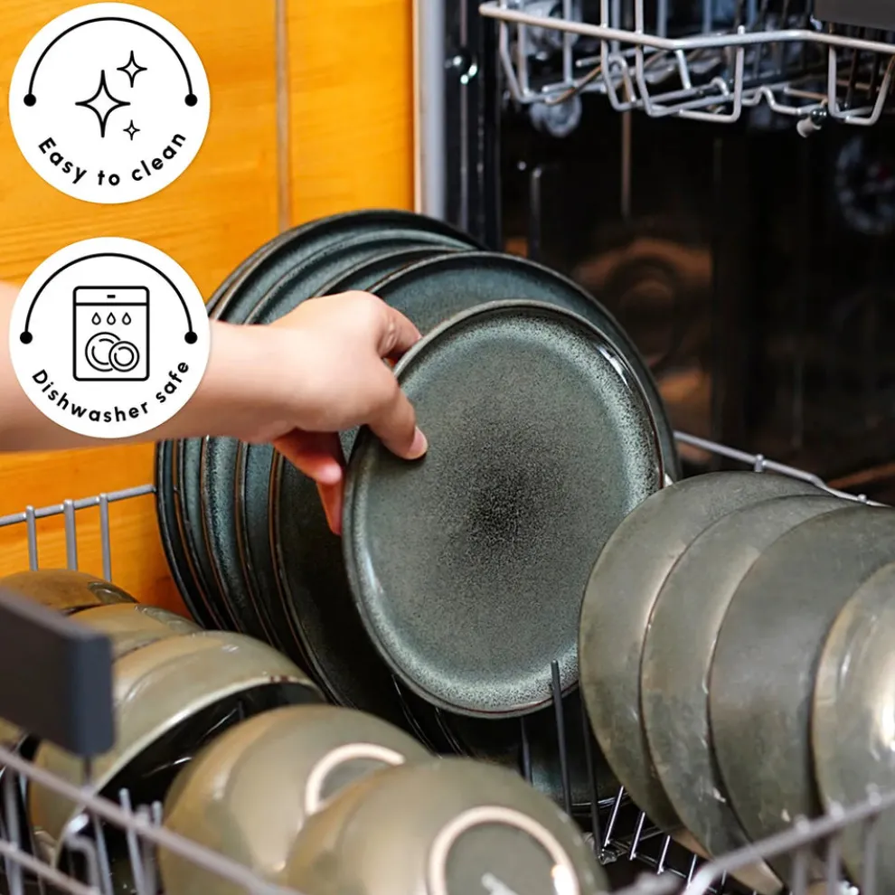 Karaca Fein 24-Piece Reactive Glaze Dinner Set for 6 People, Multi