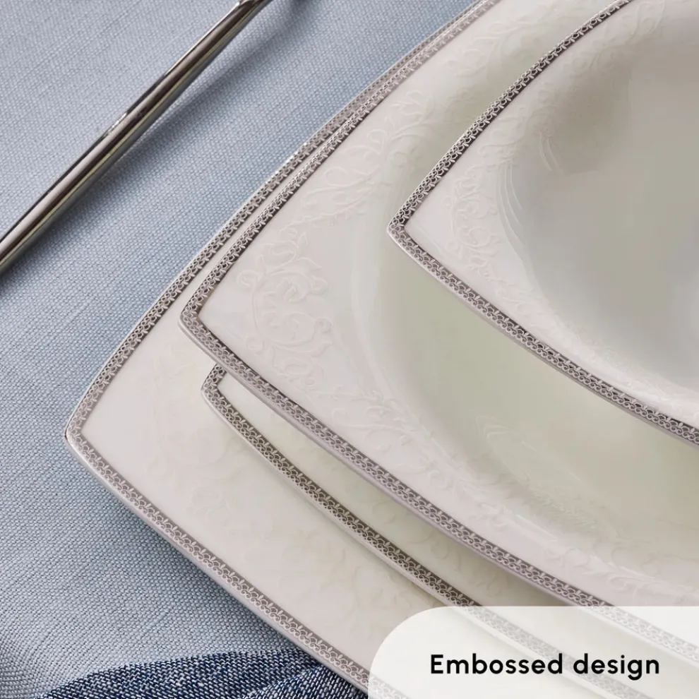 Karaca Fine Pearl Neklus 58-Piece Dinner Set for 12 People, Gold