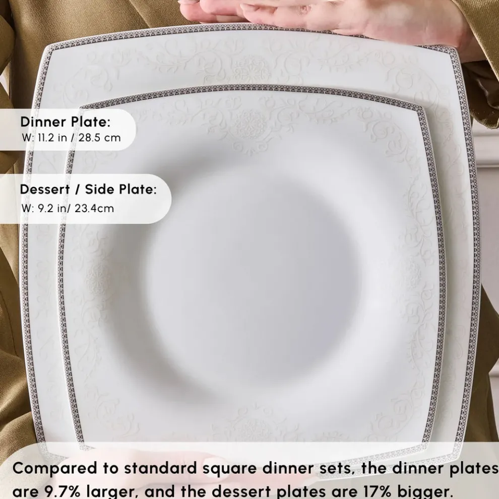 Karaca Fine Pearl Neklus 58-Piece Dinner Set for 12 People, Gold