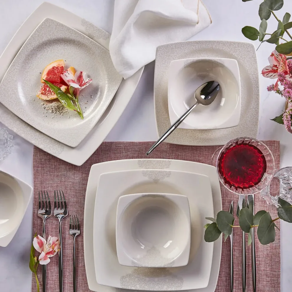 Karaca Flava 24-Piece Porcelain Dinner Set for 6 People, Multi