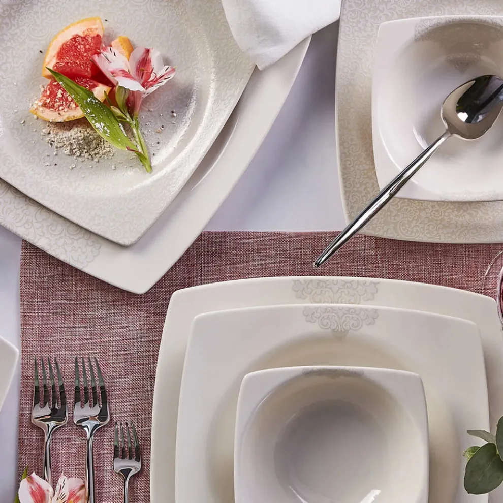 Karaca Flava 24-Piece Porcelain Dinner Set for 6 People, Multi