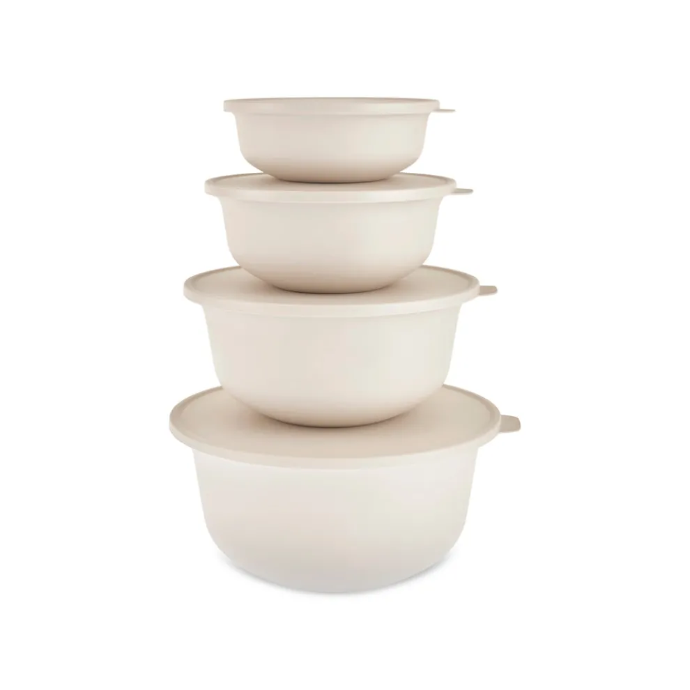 Karaca Forbs 4-Piece 2 in 1 Storage Container Set, Cream