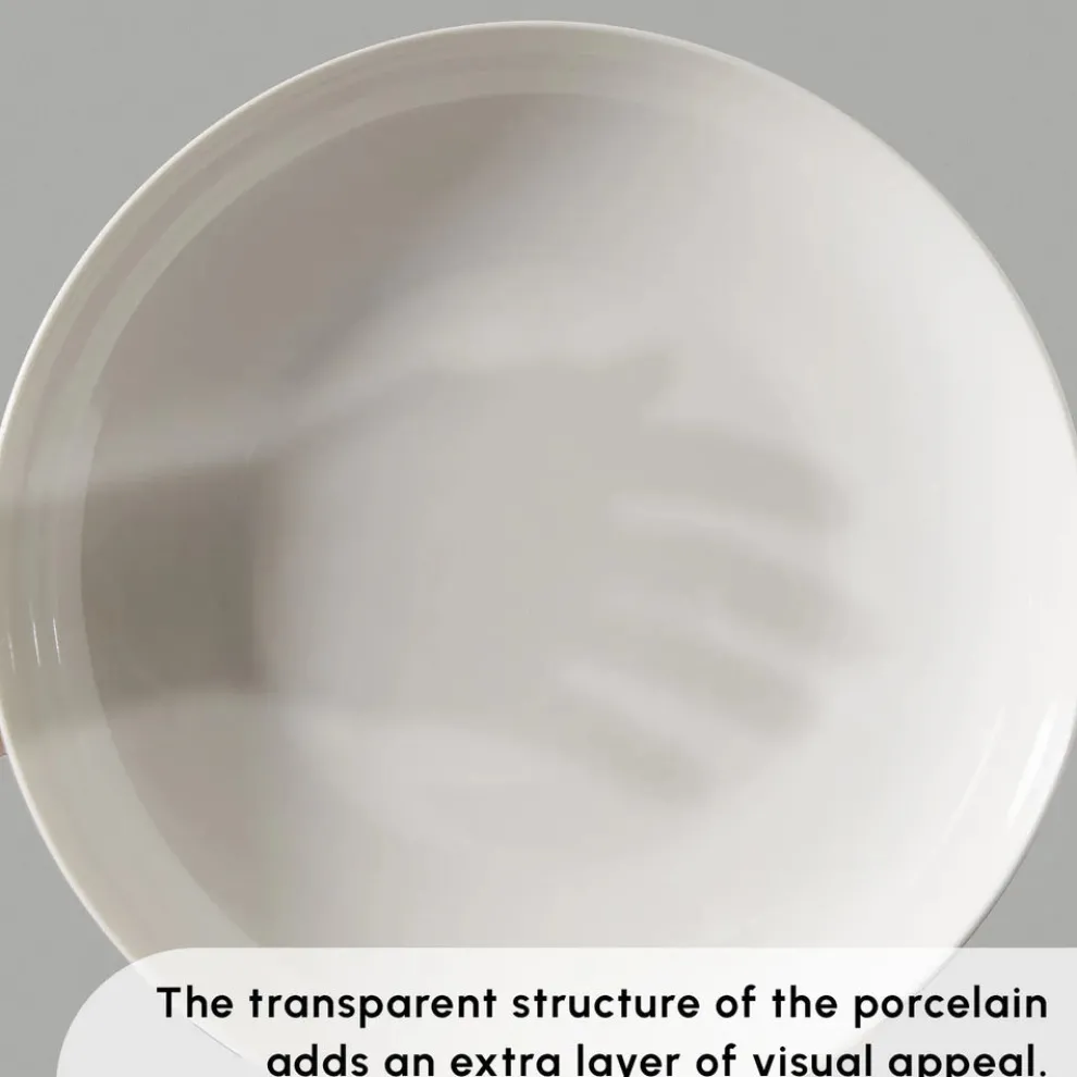 Karaca Forever Bone China Allure 41-Piece Dinner Set for 12 People, White