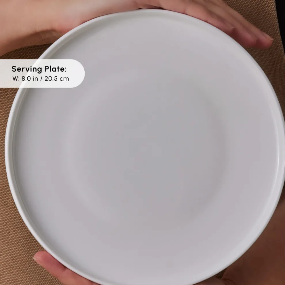 Karaca Forever Bone China Fika 22-Piece Serveware Set for 6 People, White